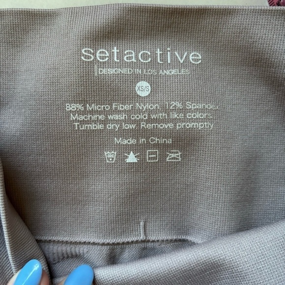 Set‎ Active Women's Lavender Ribbed Cropped Workout Leggings Size XS/Small - Picture 2 of 9